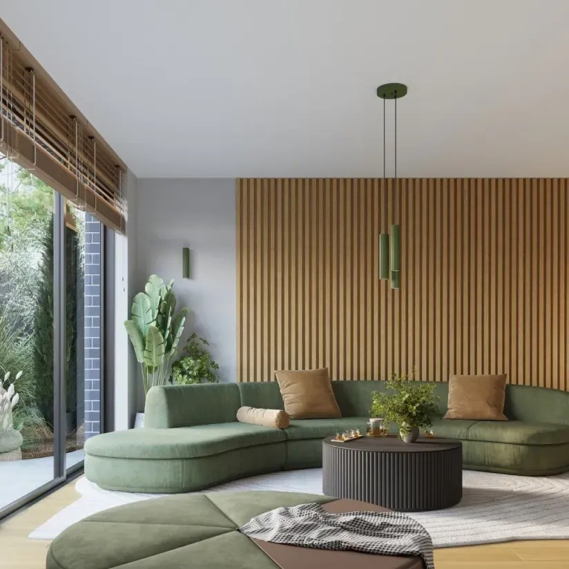 Kinkiet KARBON 20 zielony oliwkowy ryflowany SOLLUX  LIGHTING