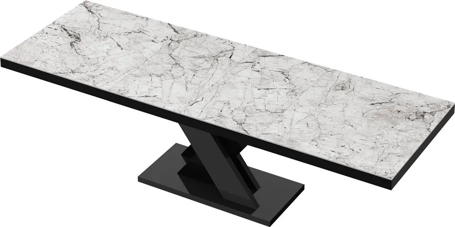Rozkładany stół z marmurowym blatem w połysku Xenon Lux