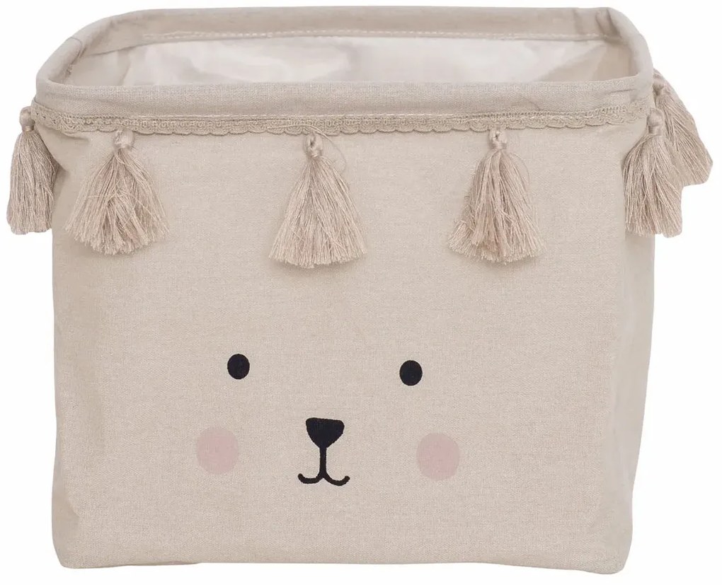 Beżowy kwadratowy pojemnik na maskotki C4-W69