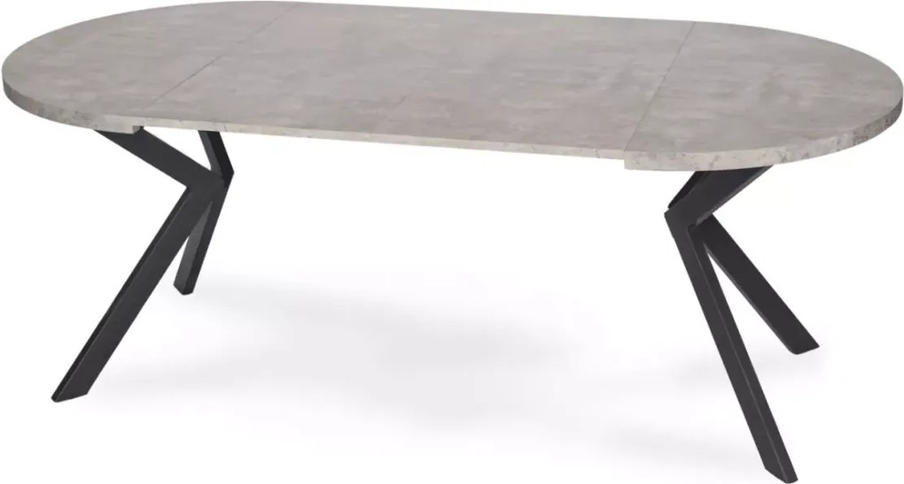 Stół okrągły Auron rozkładany 80-160 cm do jadalni – nowoczesny stół loftowy z blatem MDF do małych mieszkań