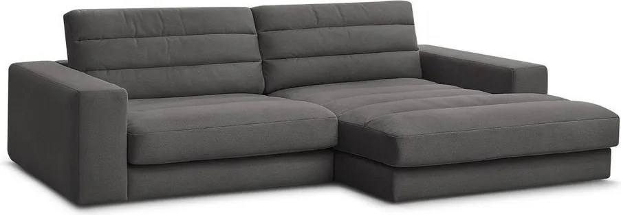 Antracytowy aksamitny narożnik (prawostronny/z szezlongiem) Sierra – Bobochic Paris