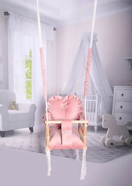 Różowa huśtawka serce dla dziewczynki N6-A82