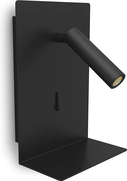 Nowoczesny kinkiet BALTIC - LED SMD 3W - 251lm i 3K - USB - 350° - w?./wy?. - 30 000 godzin - IP20 - stal i czer?