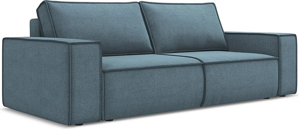 Kanapa 3-osobowa z funkcją spania - z tkaniny strukturalnej - jasny niebieski - KIMO