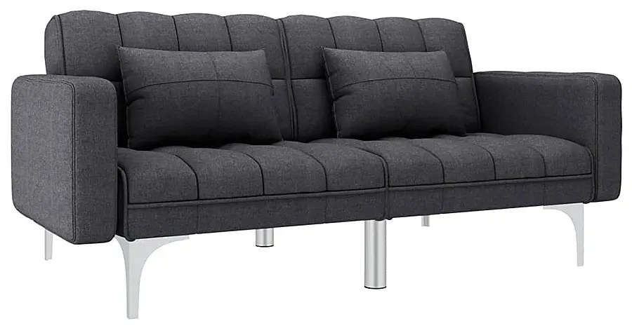 Rozkładana dwuosobowa ciemnoszara sofa - Distira 2D