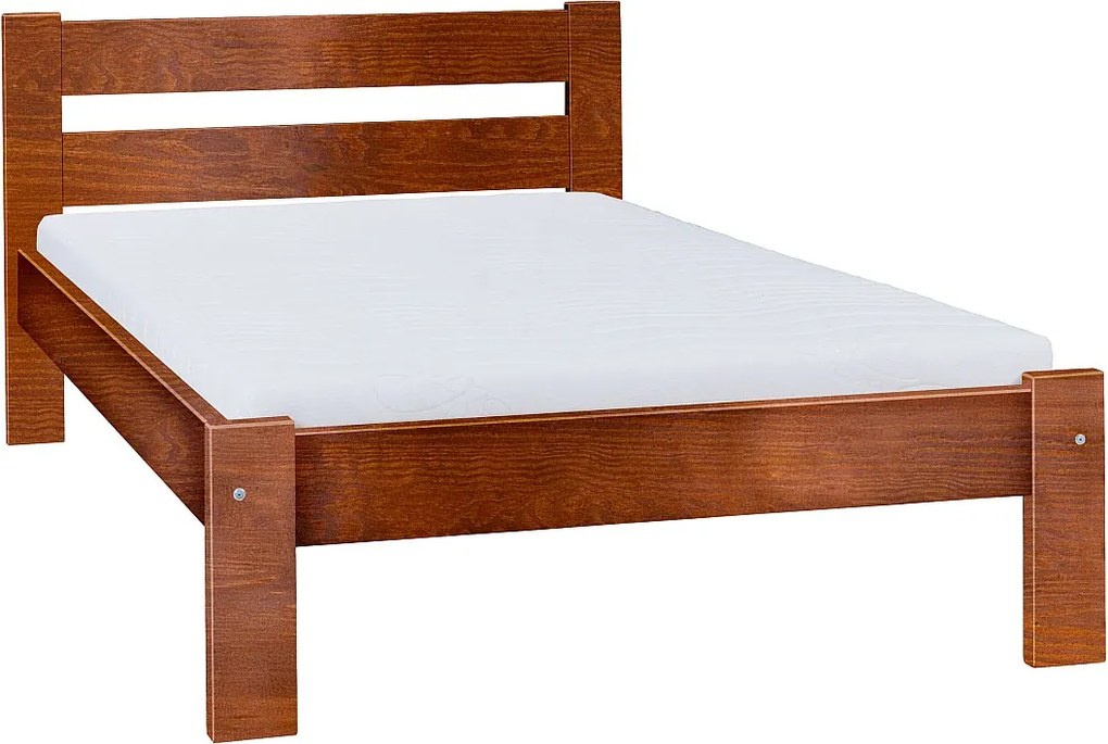 Łóżko 140x200 drewniane Aron, kolor kasztan
