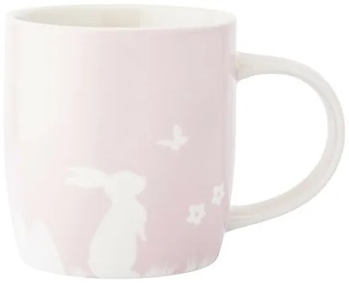 Altom Kubek porcelanowy Zając z motylem, 360 ml,różowy