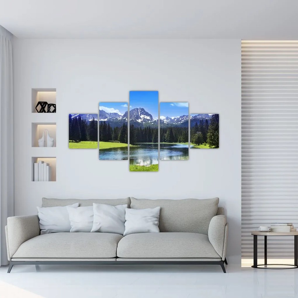 Obraz - Ośnieżone szczyty górskie (125x70 cm)