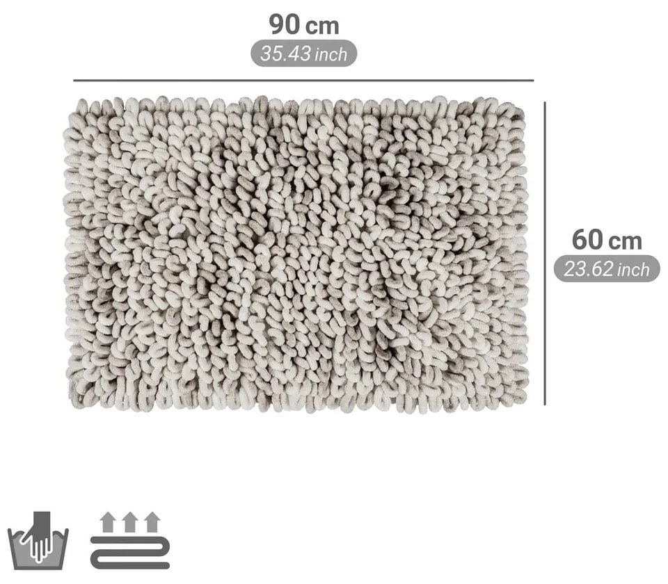 Szarobeżowy tekstylny dywanik łazienkowy 60x90 cm Lerici – Wenko