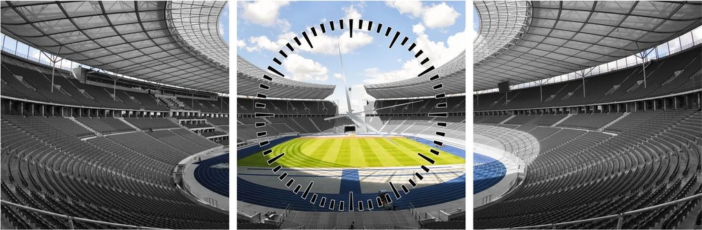 Obraz - stadion piłkarski (z zegarem) (90x30 cm)