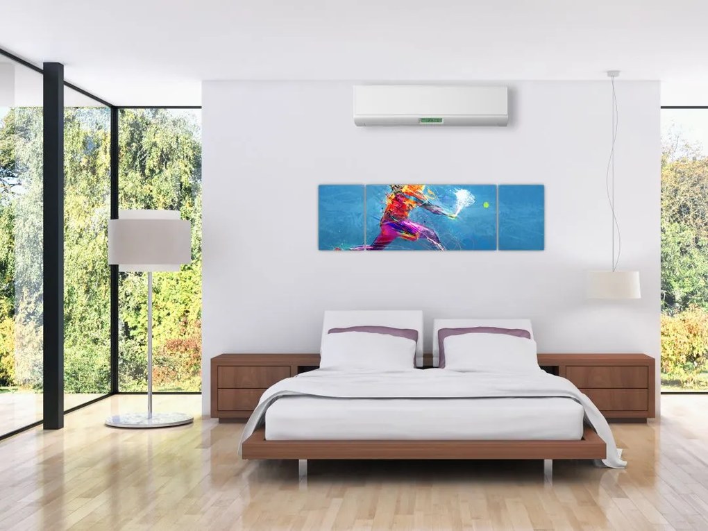 Obraz - Malowany tenisista (170x50 cm)