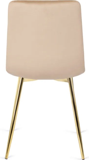 Krzesło Tapicerowane do Salonu YORK Kremowe Welurowe Glamour