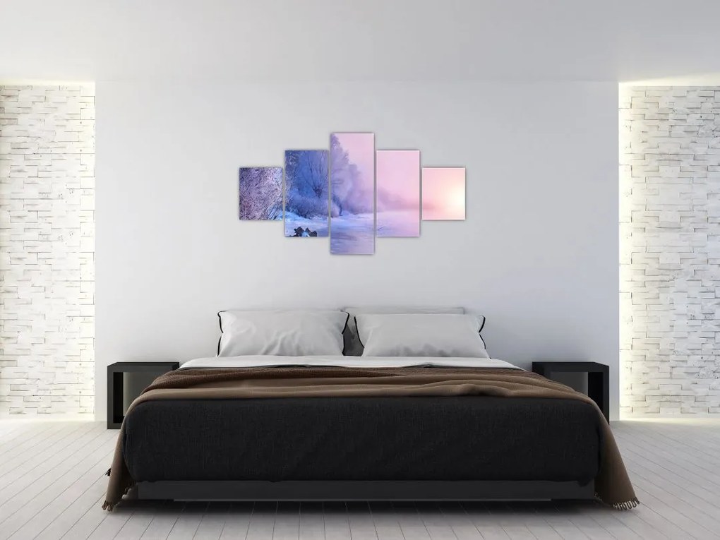 Obraz - Zamarznięta rzeka (125x70 cm)