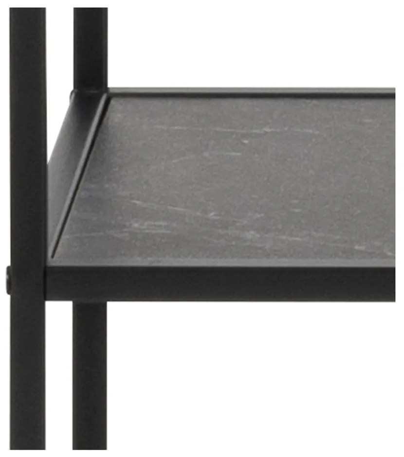 Regał w dekorze marmuru w kolorze matowej czerni 72x114x32 cm Infinity – Actona