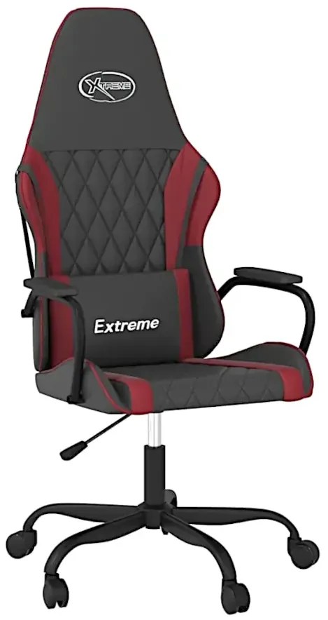 Czarno-bordowy fotel gamingowy D1-B60