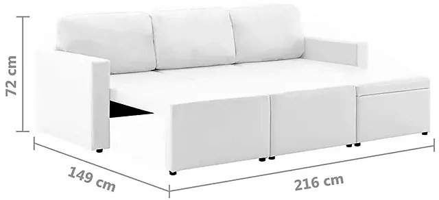 Rozkładana kanapa modułowa biała G9-L17