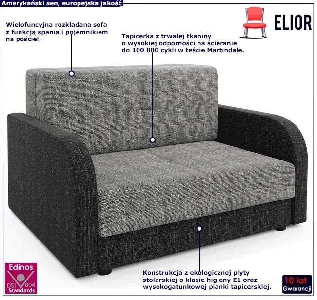Sofa rozkładana szary + grafit - Oves 4X