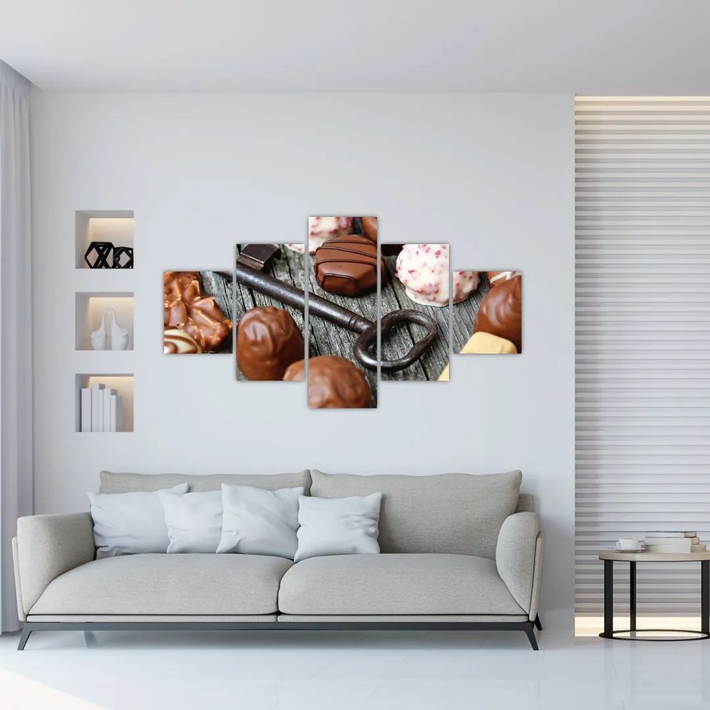 Obraz czekolady i kluczy (125x70 cm)