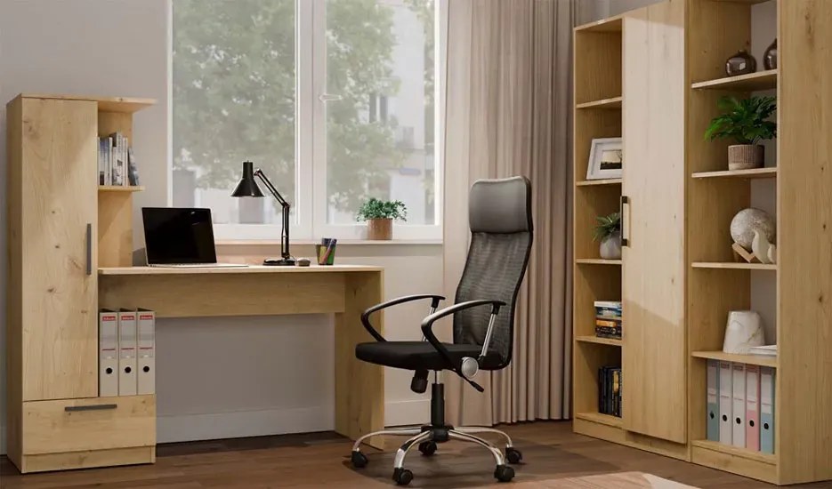 Nowoczesne biurko z regałem dąb artisan Z8-S10