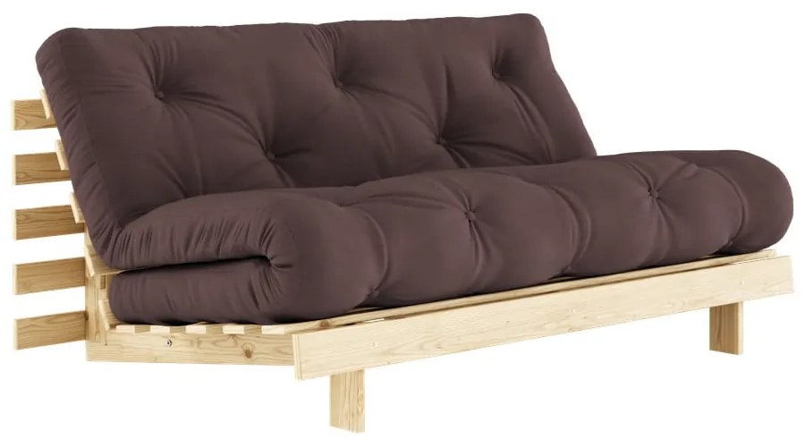 Brązowa rozkładana sofa 160 cm Roots – Karup Design