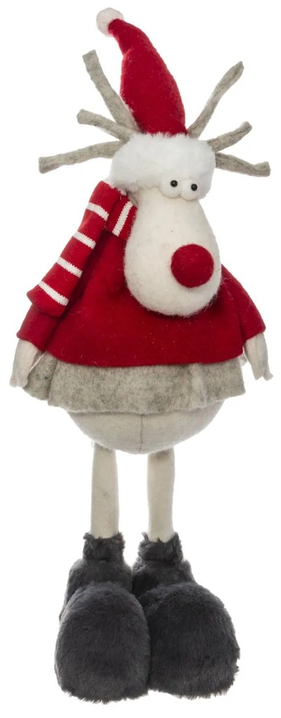 Figurka Pani renifer, czerwona, tworzywo sztuczne, 61 cm