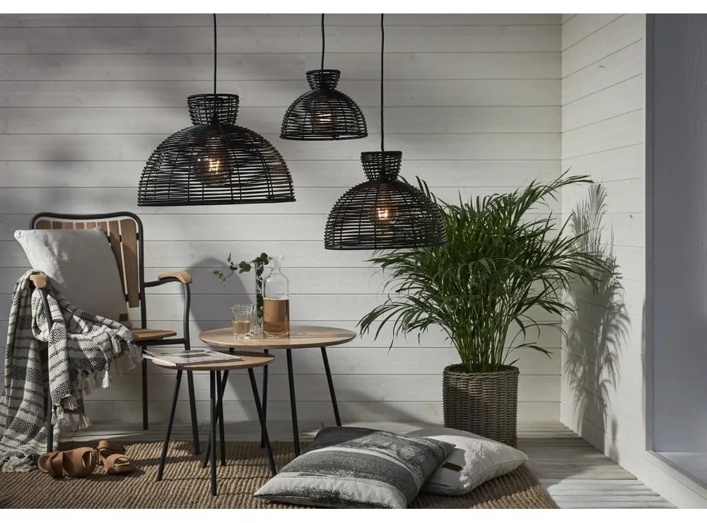 Czarny klosz do wiszące lampy ogrodowej Star Trading Runde, ø 37,5 cm