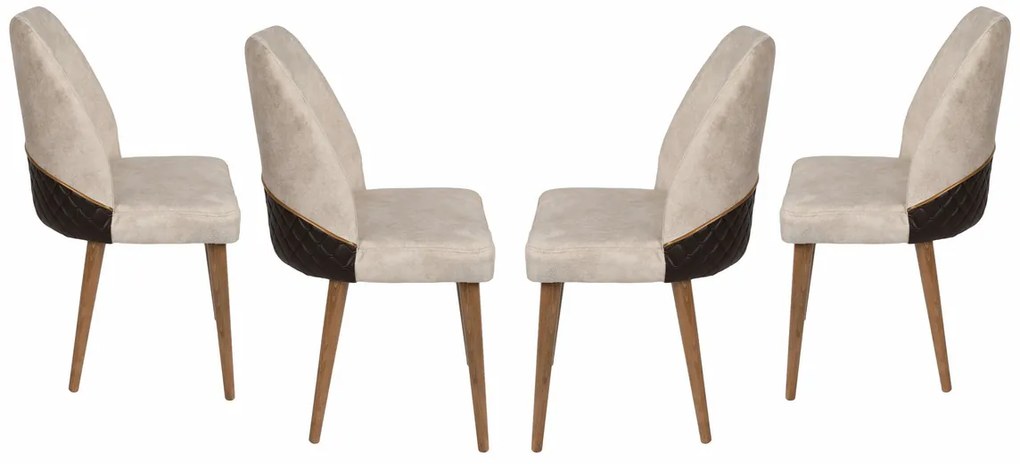 Zestaw krzeseł do jadalni Nova Cream and Walnut, 4 szt., 4 szt.