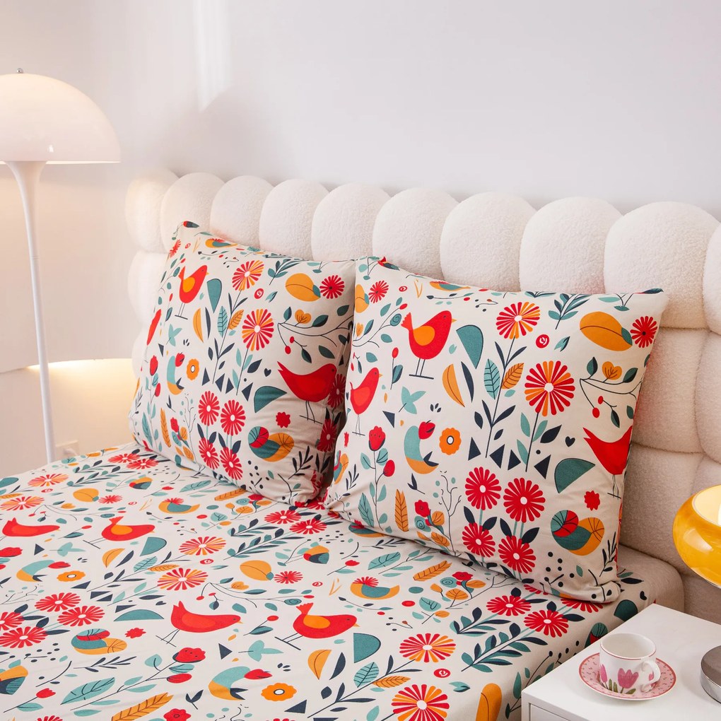 PrzytulneMieszkanie.pl PrzytulneMieszkanie.pl Pościel z mikrowłókna RETRO BIRD kolorowe Rozmiar pościeli: 70 x 90 cm | 140 x 220 cm