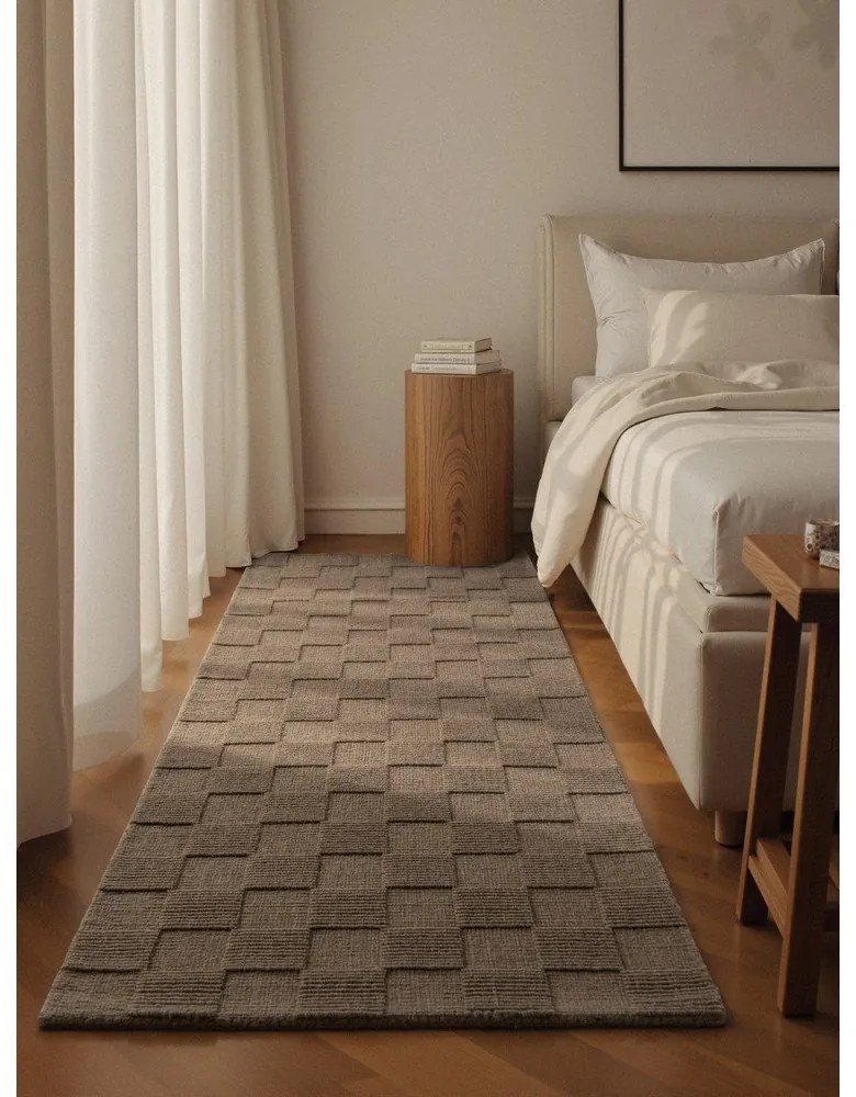 Brązowy wełniany chodnik tkany ręcznie 80x200 cm Scala – Villeroy&amp;Boch