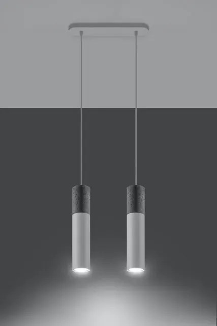 Biała industrialna podwójna lampa wisząca F6-E69