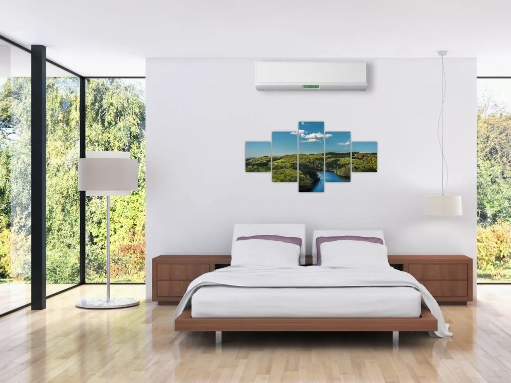 Obraz - Jezioro w lesie (125x70 cm)