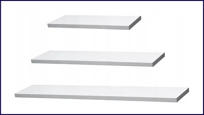 Zestaw 3 białych półek ściennych H2-C38