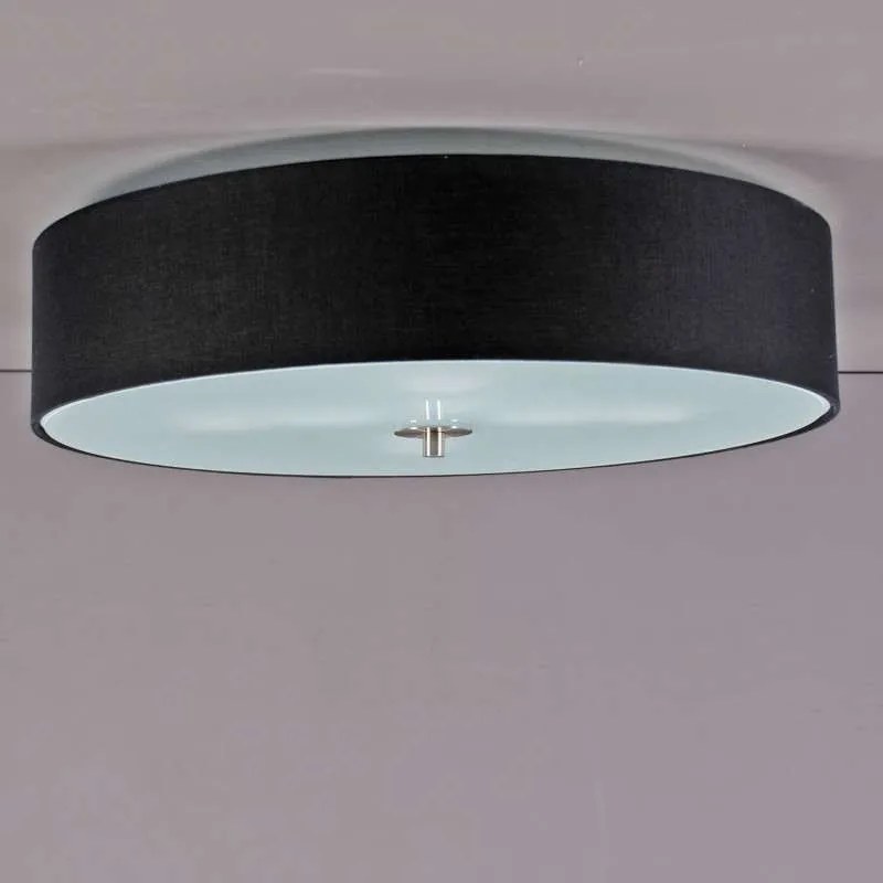 Rustykalna lampa sufitowa czarna 50 cm - Drum Nowoczesny Oswietlenie wewnetrzne