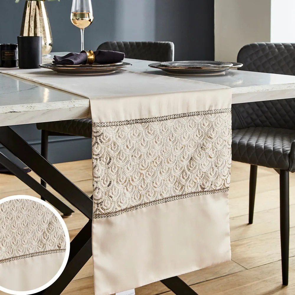 Bieżnik z mikrosatyny 33x180 cm Deco Sequin – Catherine Lansfield