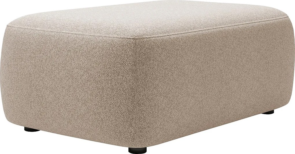 Pufa z melanżową tapicerką taupe - DAVISO