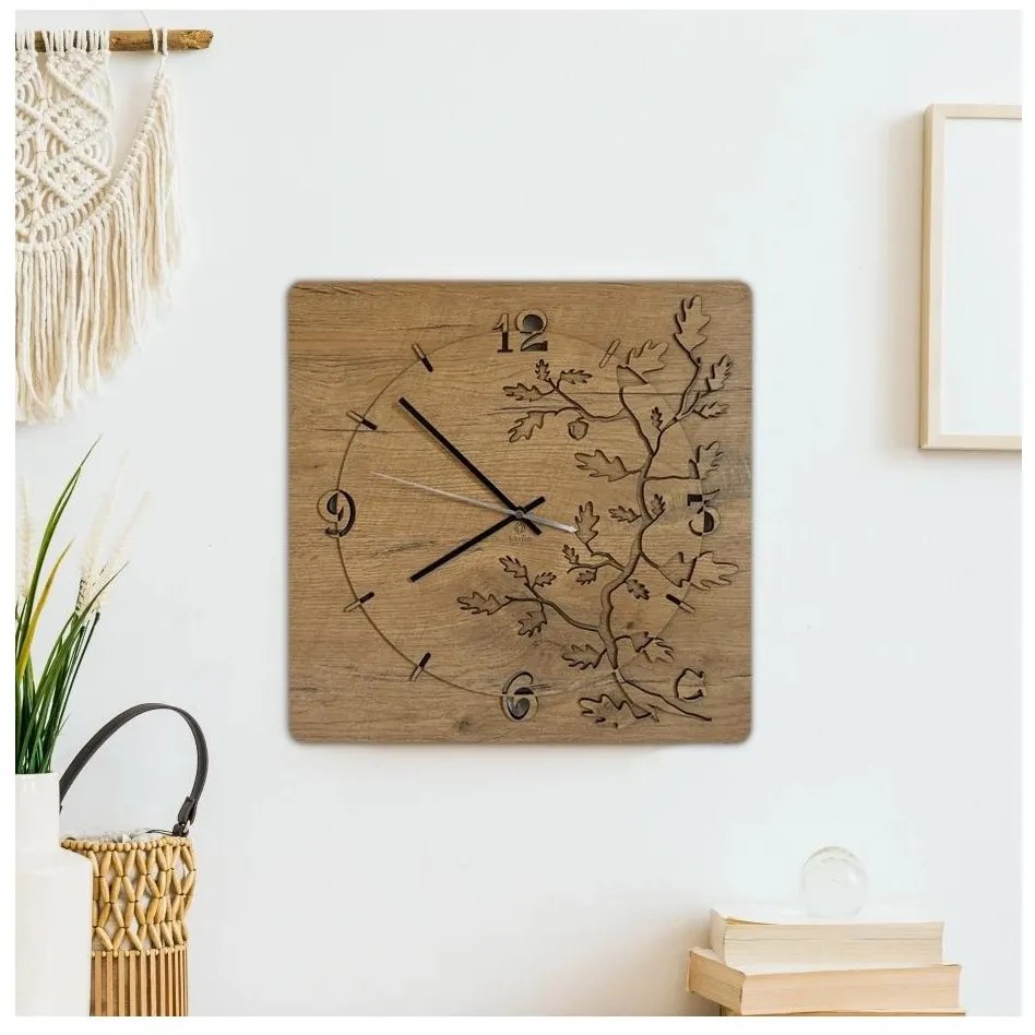 Li-Go 5499/DUB2 - Zegar ścienny 1xAA 40x40 cm dąb