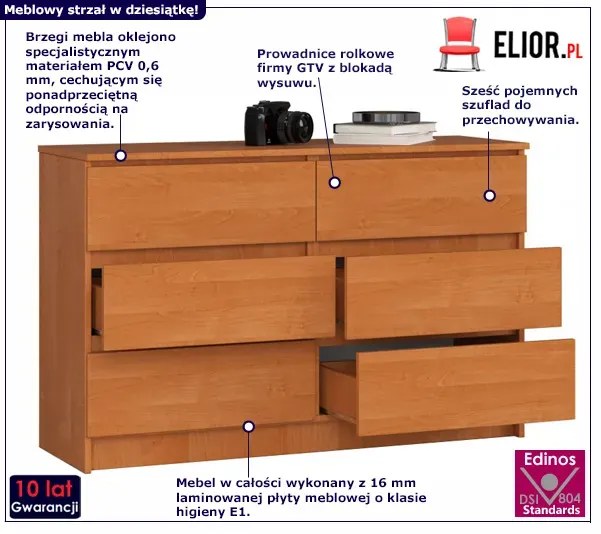 Komoda do gabinetu na dokumenty olcha W4-K67