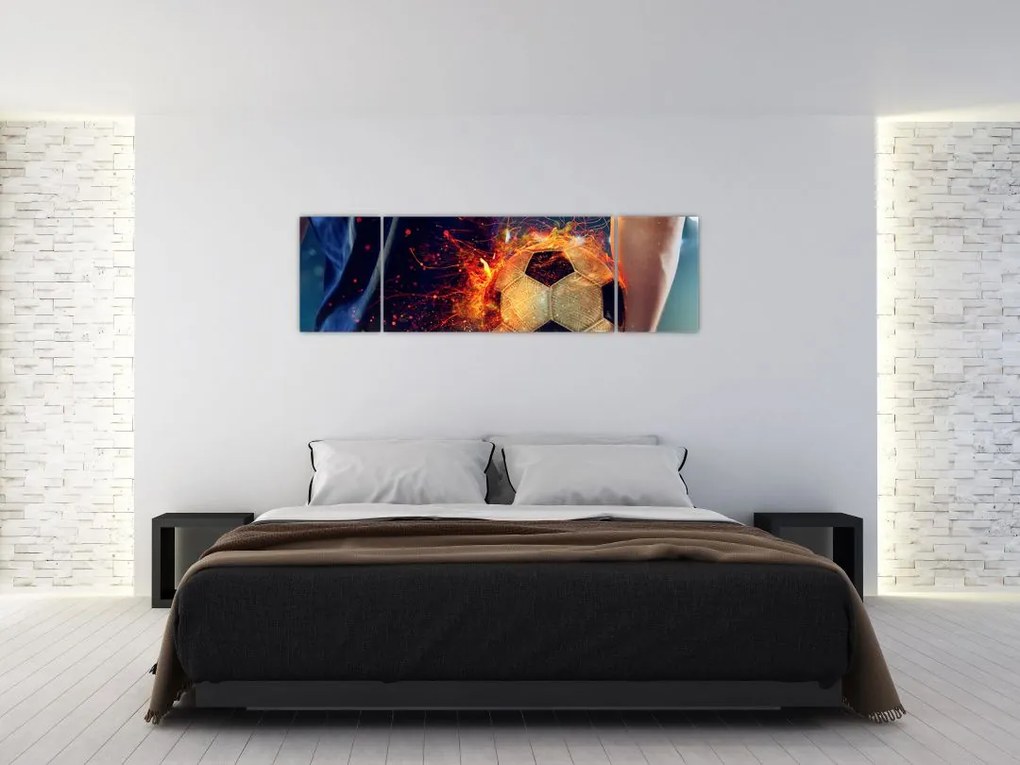 Obraz - Piłka w ogniu (170x50 cm)