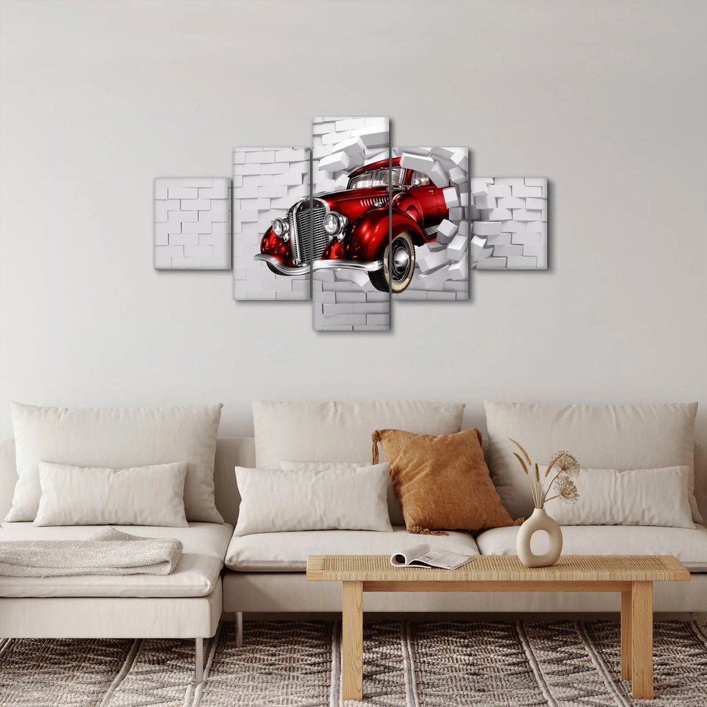 Obraz - Czerwony samochód (125x70 cm)