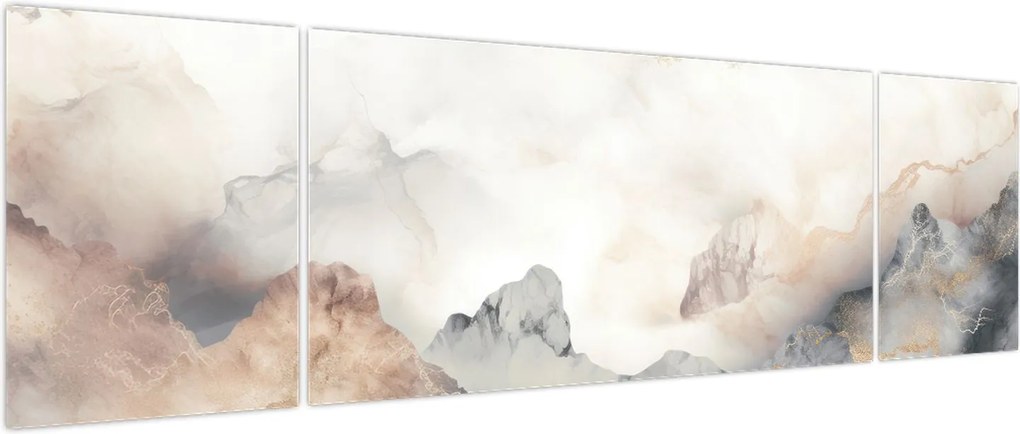 Obraz - Górska abstrakcja z teksturą marmuru (170x50 cm)