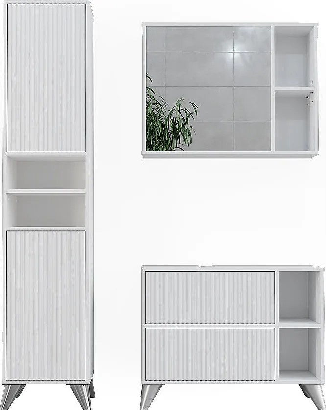 Zestaw mebli łazienkowych biały 80x30x62 leano