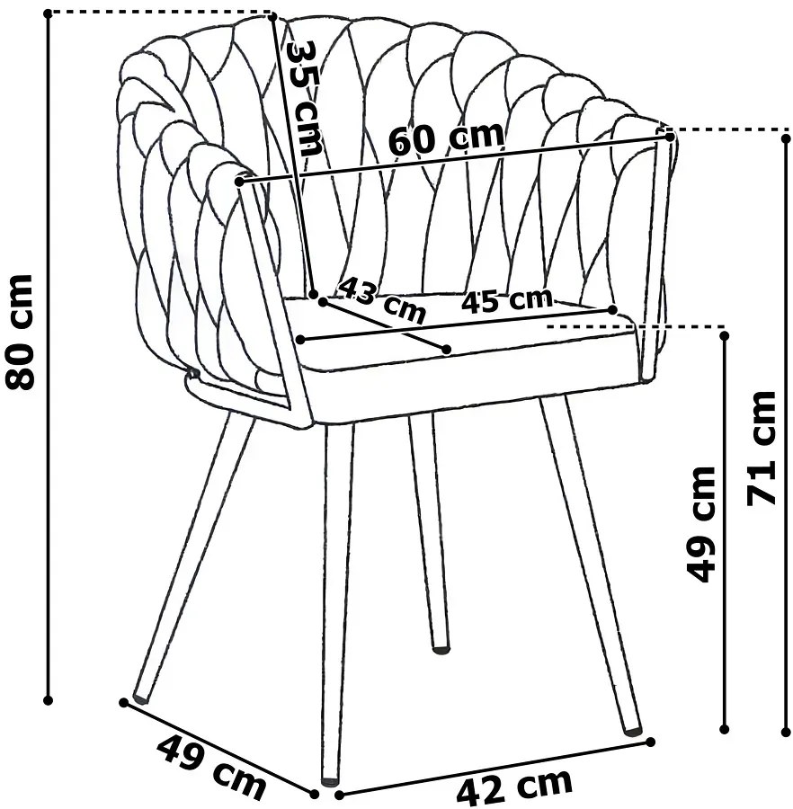 Beżowe nowoczesne krzesło welurowe F4-F21