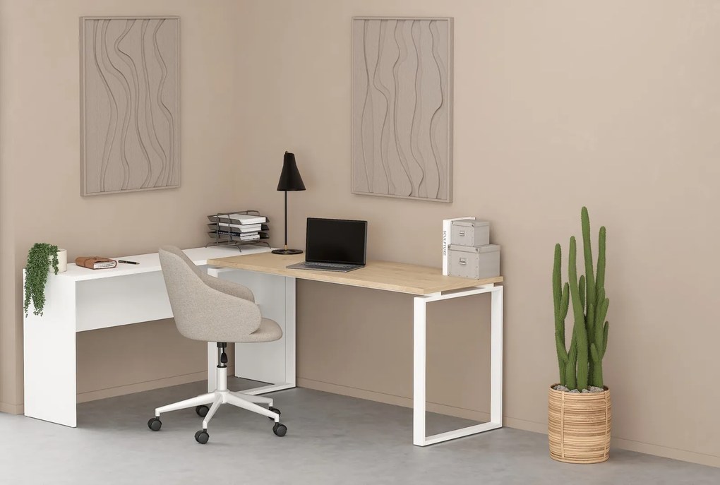 Biurko z przedłużeniem Sign 150 jackson hickory/biały mat