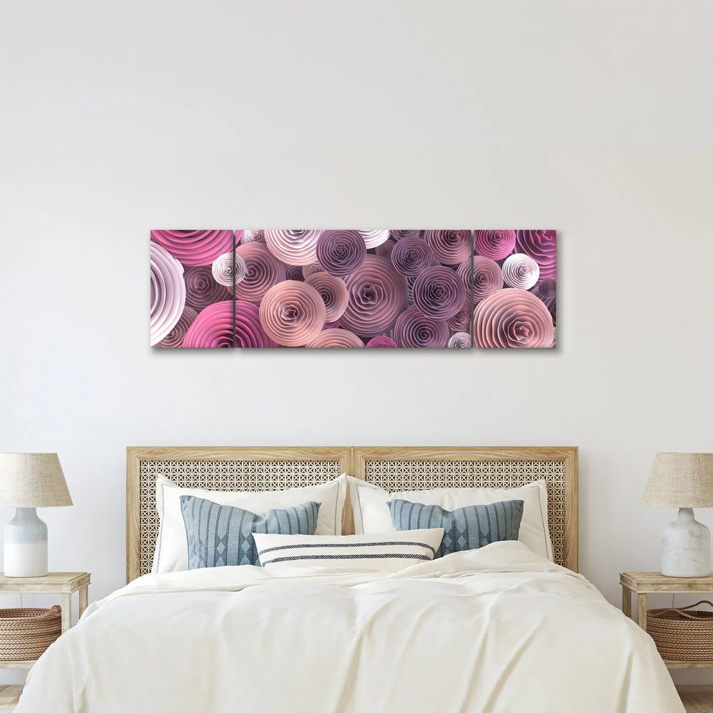 Abstrakcyjny obraz kwiatów róży (170x50 cm)