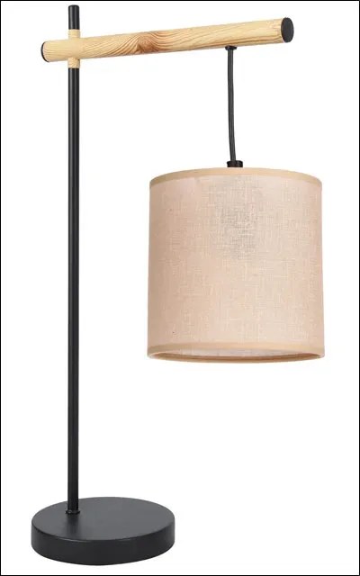 Klasyczna lampa stołowa z abażurem beż + czarny - Z060 L0-P88