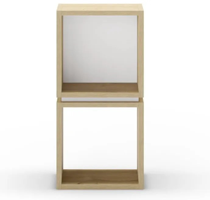 Biały regał w dekorze dębu 32x66 cm Lofty – Marckeric
