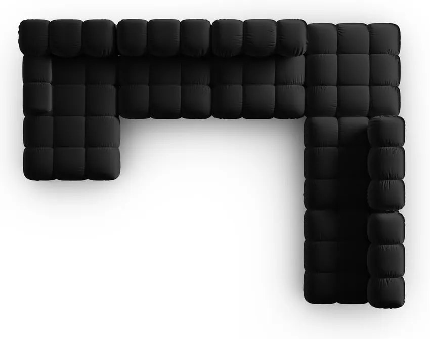 Czarna aksamitna sofa 379 cm Bellis – Micadoni Home