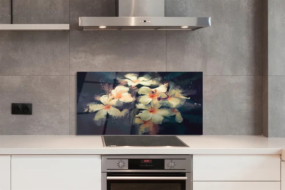 Szklany Panel Obraz z Motywem Kwiatowym