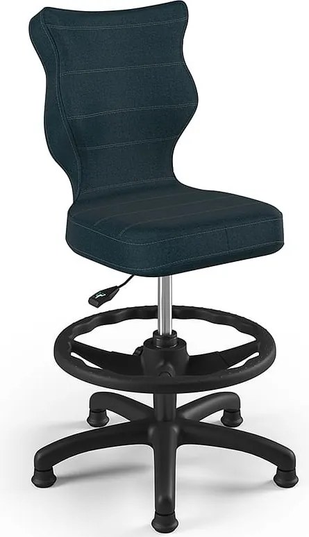Krzesło dziecięce do biurka Petit Black z podnóżkiem rozmiar 3 (119-142 cm)