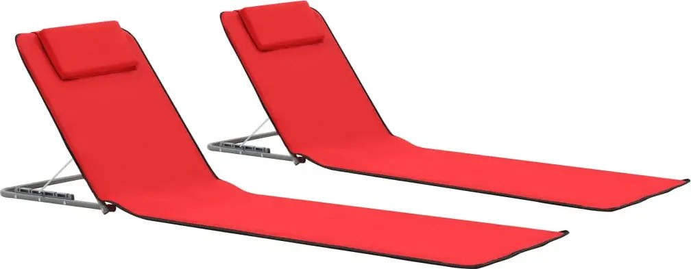 Składane czerwone maty plażowe G1-E31